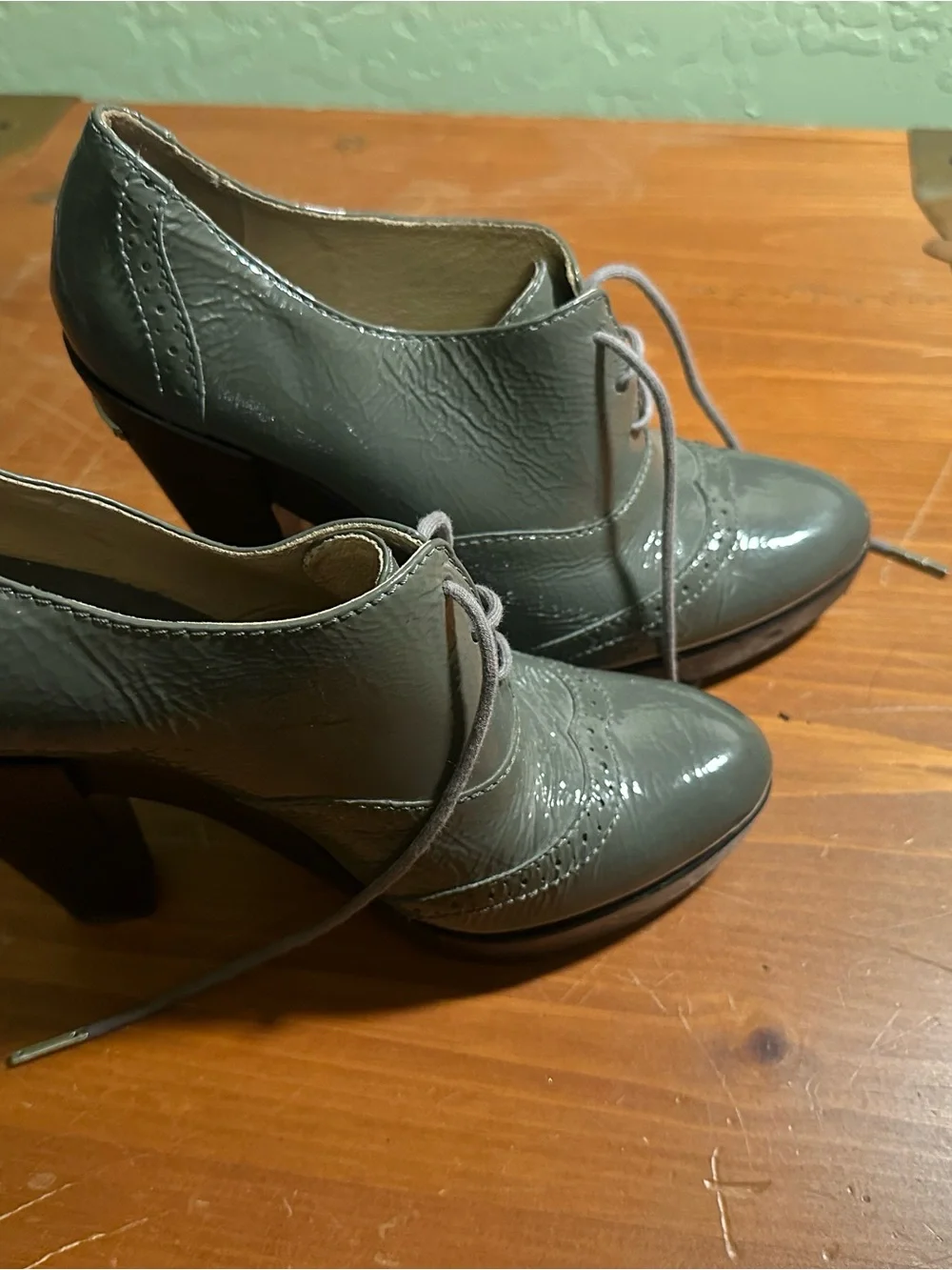 Michael Kors Gray Lace-Up High Heel Oxford